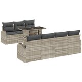 vidaXL 8-delni vrtni sofa set z blazinami svetlo siva poli ratan, (22091044) | Shoptok.si