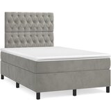 Box spring krevet s madracem svjetlosivi 120x200 cm baršunasti | shoptok.hr