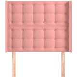  Uzglavlje s ušima ružičasto 103x16x118/128 cm baršunasto | shoptok.hr