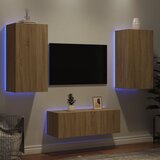  The Living Store Komplet TV omaric LED 4-delni sonoma hrast inženirski les - Stenska TV Enota, (21555151) Cene