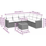  7-dijelni set vrtnih sofa od poliratana s jastucima crni Slike