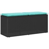 vidaXL Vrtna klop z blazino Črna 110x40x44 cm Poliedrični ratan, (22015414) Cene