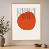 Wallxpert uramljena slika na platnu Cc-D-Ah-1043, narandžasti krug sa crnim talasastim linijama, 45 x 60 cm | Eponuda.com