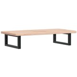  Zidna polica za umivaonik od čelika i masivne hrastovine Smeđa 80 x 40 x 2.5 cm | Shoptok.si