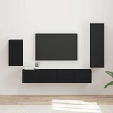  Set TV komoda Zidne 3 pcs Crna Konstruirano drvo | shoptok.hr