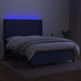  Krevet box spring s madracem LED plavi 140x200 cm od tkanine | shoptok.hr