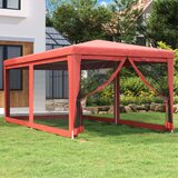 vidaXL Vrtni šotor s 6 mrežastimi stranicami rdeč 3x6 m HDPE | Shoptok.si