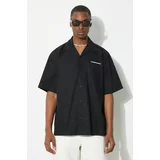 Carhartt WIP Pamučna košulja S/S Link Script Shirt za muškarce, boja: crna, relaxed, I033026.0D2XX