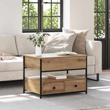 vidaXL Kavna miza artisan hrast 70x50x50 cm Večslojno leseno | Shoptok.si