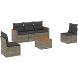  6-dijelni set vrtnih sofa od poliratana s jastucima sivi | shoptok.hr