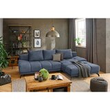 Hom`in KOTNA SEDEŽNA GARNITURA, šenilja temno modra | Shoptok.si