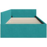 vidaXL Kotna postelja Turkizna 90 x 190 cm Samet in sodobno leseno | Shoptok.si