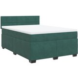 vidaXL Krevet s oprugama i madracem tamnozeleni 140x190 cm baršunasti | shoptok.hr