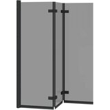  Sklopiva tuš kabina Crna 130 x 138 cm ESG staklo i aluminij | shoptok.hr