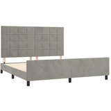  Posteljni okvir z vzglavjem svetlo siv 180x200 cm žamet, (20792191) | Shoptok.si