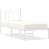 Metalni okvir za krevet s uzglavljem bijeli 80x200 cm | shoptok.hr