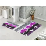 Set za kupatilo Tri orhideje sa gumenom podlogom 40x60cm + 60x90cm, SG-028