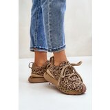 Boto Women's Suede Sneakers On Platform With Thick Lacing Leopard Artiker | shoptok.hr