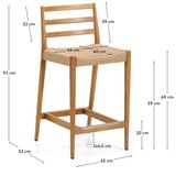 Kave Home Barski stol iz masivnega hrasta v naravni barvi (višina sedeža 65 cm) Analy – | Shoptok.si