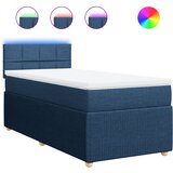 vidaXL Box spring postelja z vzmetnico modra 100x200 cm blago, (21291420) | Shoptok.si