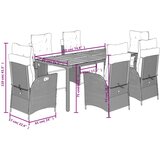  7-dijelni vrtni blagovaonski set sivi od poliratana | shoptok.hr