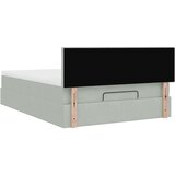 vidaXL Otomanska postelja z vzmetnico svetlo siva 140x200cm žamet | Shoptok.si