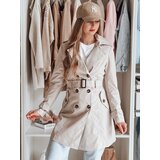 DStreet Trencz damski dwurzędowy z paskiem BELISION biały | shoptok.hr