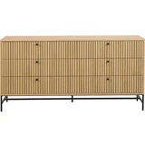 Komoda v hrastovem dekorju v naravni barvi 158x80x40 cm Albany –