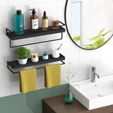 AFAJWSC 2x 42 cm lesena stenska polica z držalom za brisače | Shoptok.si