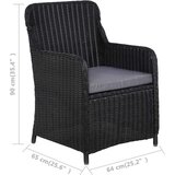  7-dijelni vrtni blagovaonski set crni | shoptok.hr