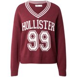 Hollister Pulover burgund / bela | Shoptok.si