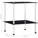 Police s 2 razine crne 40 x 40 x 47 cm od kaljenog stakla | shoptok.hr