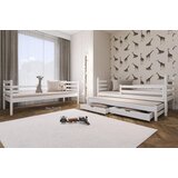 Molarem Home Drveni dječji krevet na kat Luk s tri kreveta i ladicom - bijeli - 190x90 cm - Bez madraca | shoptok.hr