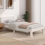  Posteljni okvir bel iz trdnega lesa 90x190 cm 3FT, (20902917) Cene
