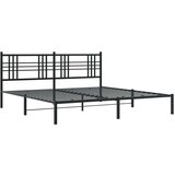Metalni okvir za krevet s uzglavljem crni 193x203 cm | shoptok.hr