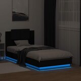  Okvir za krevet s uzglavljem i LED svjetlima crni 75x190 cm | Eponuda.com