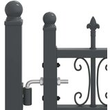  Kapija s vrhom u obliku koplja Siva 404 x 100 cm Čelik | shoptok.hr