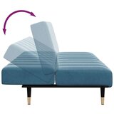 vidaXL Dvosjed na razvlačenje s tabureom plavi baršunasti | shoptok.hr