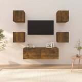The Living Store Stenska TV omarica komplet dimljeni hrast konstruiran les - Stenska TV Omarica, (21376110) Cene