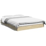 vidaXL Posteljni okvir sonoma hrast 135x190 cm inženirski les Cene