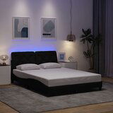 vidaXL Okvir kreveta s LED-om bez madraca crni 120 x 200 cm od tkanine Cijene