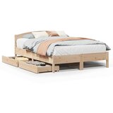 Maison Chic Posteljni okvir - Dvoposteljna postelja - Zakonska postelja brez vzmetnice 135x190 cm trdna borovina-J10639, (21767741) | Shoptok.si