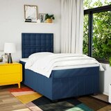 vidaXL Box spring postelja z vzmetnico modra 120x190 cm blago, (21310990) | Shoptok.si