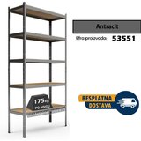  Polica metal-medijapan 180x75x35cm, 5x175kg antracit | ePonuda.com