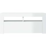 vidaXL TV omarica z LED lučkami visok sijaj bela 90x35x40 cm | Shoptok.si