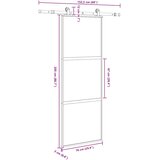 Klizna vrata s priborom 76 x 205 cm kaljeno staklo i aluminij | shoptok.hr
