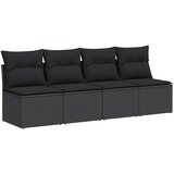  4-dijelni set vrtnih sofa od poliratana s jastucima crni | shoptok.hr