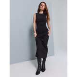Sinsay Pamučna midi haljina s naborima sa strane | shoptok.hr