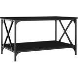 Maison Chic Klubska mizica - kavna mizica - Nizka mizica črna 80x50x45 cm inženirski les in železo, (21755152) | Shoptok.si