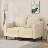 vidaXL Kavč dvosed krem 120 cm blago Cene